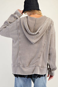 Mineral Wash Gauze Knit Hoodie