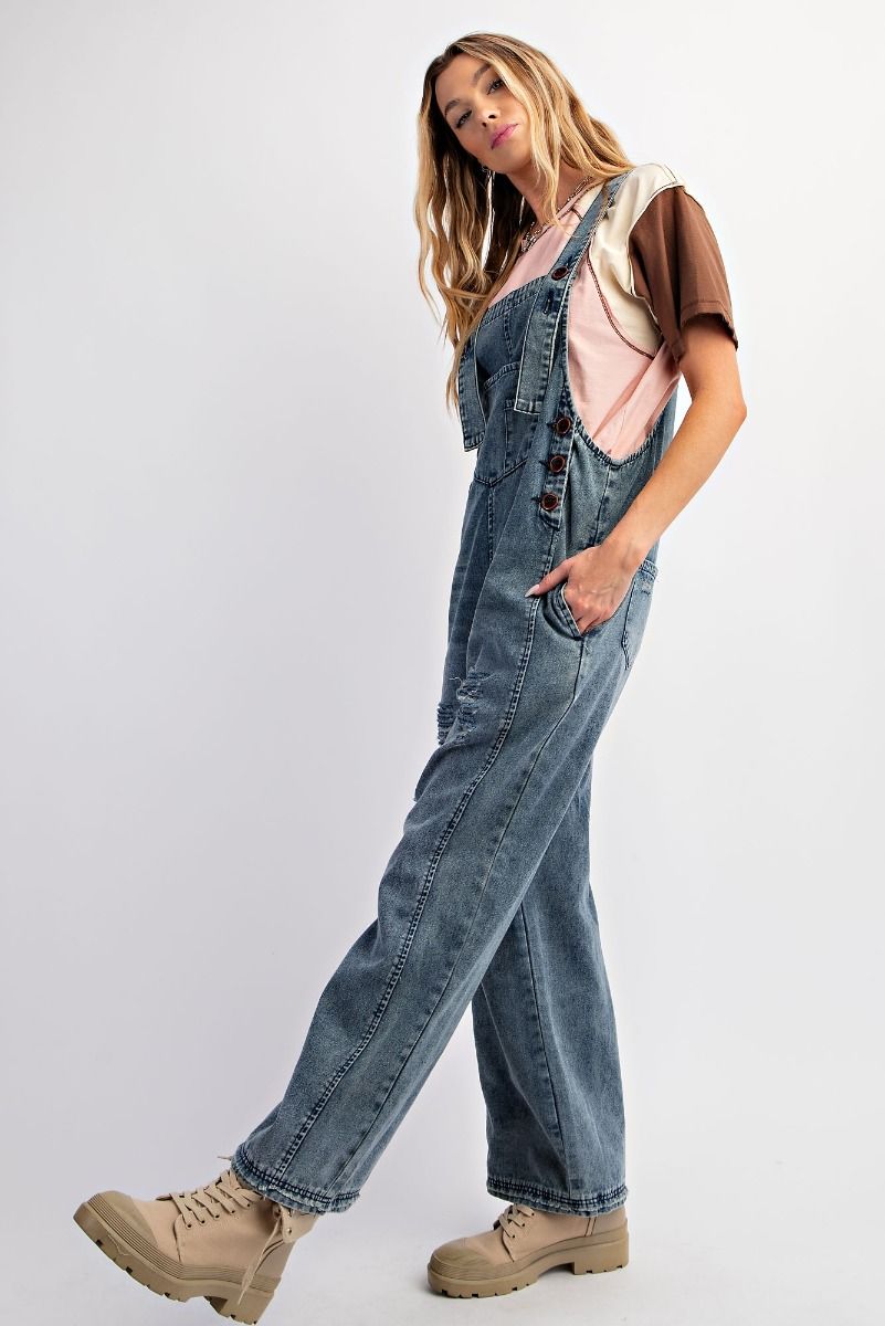 Washed Denim Jumpsuit