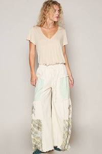 Boho Star patch wide leg pants