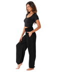 Black Harem Pants with Pockets
