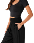 Black Harem Pants with Pockets