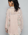 Spring Blossom Crochet Button Down