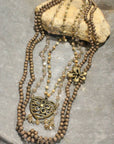 Shades Of All Natural Flower Layered Necklace