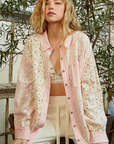Lace Floral Gauze Button Down