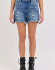 Leslie Boyfriend Shorts Dark Denim
