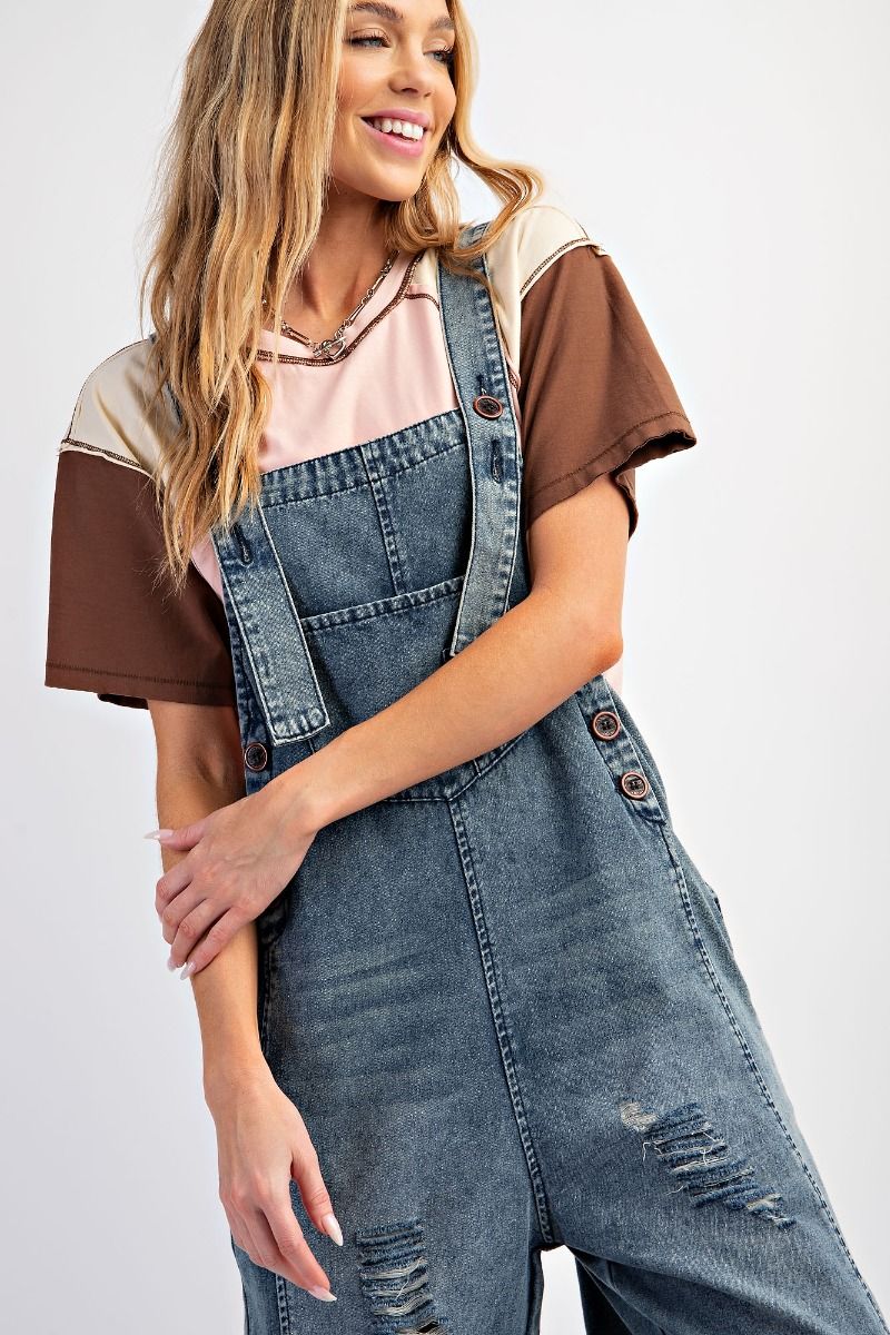 Washed Denim Jumpsuit