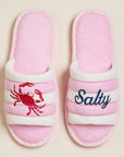 Salty Crab Embroidered Slippers