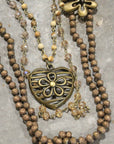 Shades Of All Natural Flower Layered Necklace