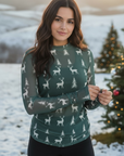 Oh My Deer Christmas Mesh Top