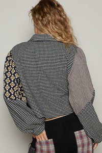 Cropped Mixed knit Jacket