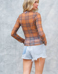 Fall Plaid Mesh Top