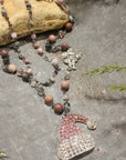 Santa's Hat Is Blushing Layered Necklace Pink