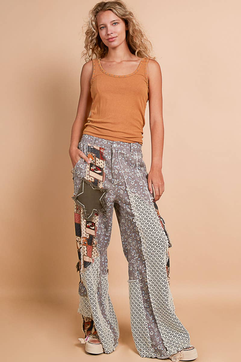 Boho Printed Patchwork Pants