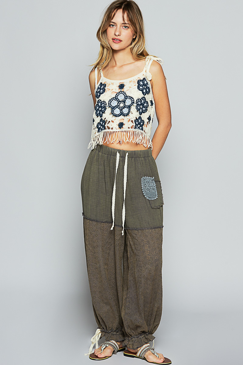Eyelet Gauze Pants