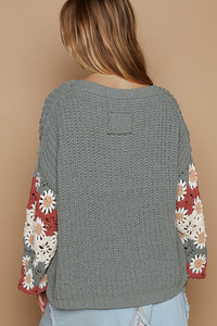 Floral Crochet Sweater