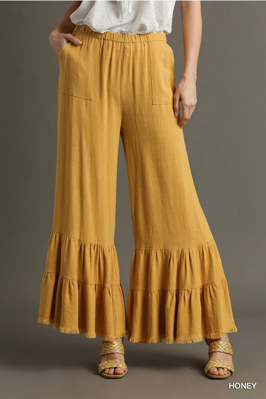 Ruffle Wide Leg Pants