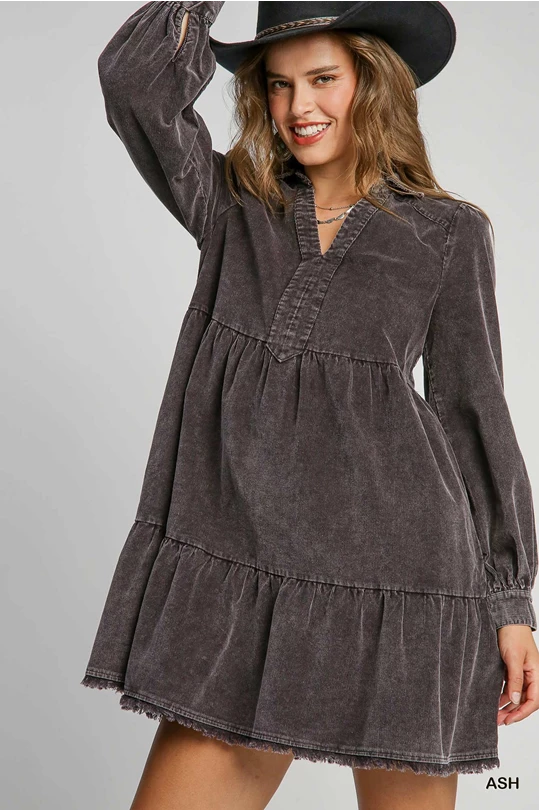 Mineral Washed Corduroy Dress