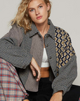 Cropped Mixed knit Jacket