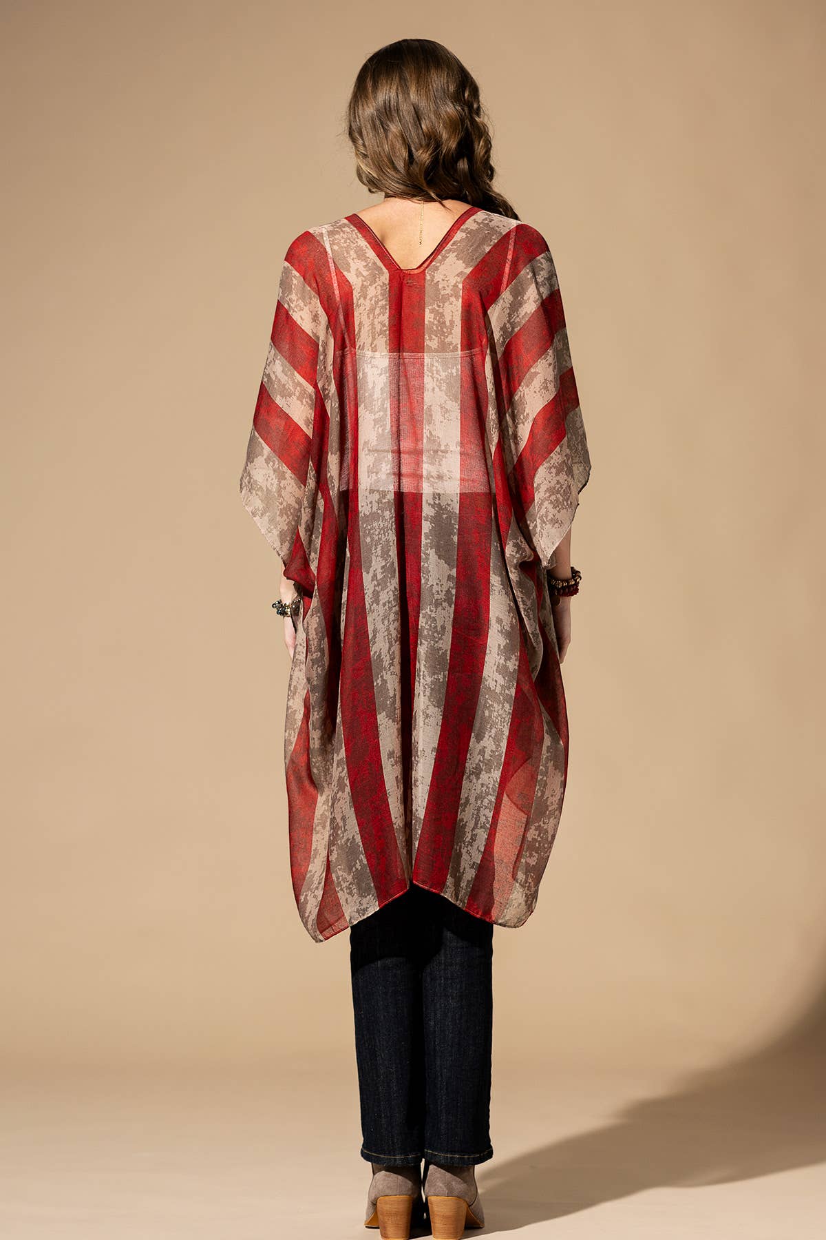 Vintage Inspired USA Print Kimono