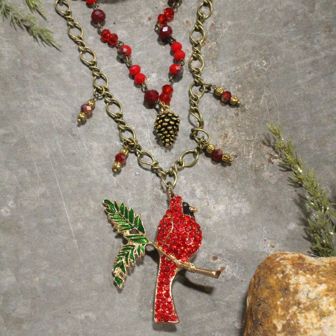 Bold &amp; Beautiful Cardinal Layered Necklace