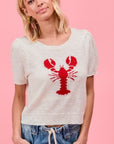Red Lobster Short Sleeve Sweater