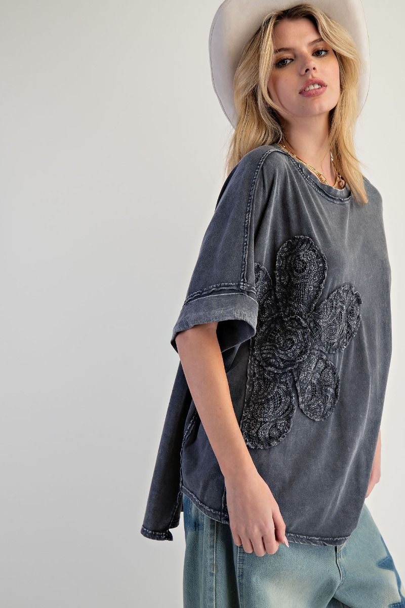 Lace Flower Knit Top