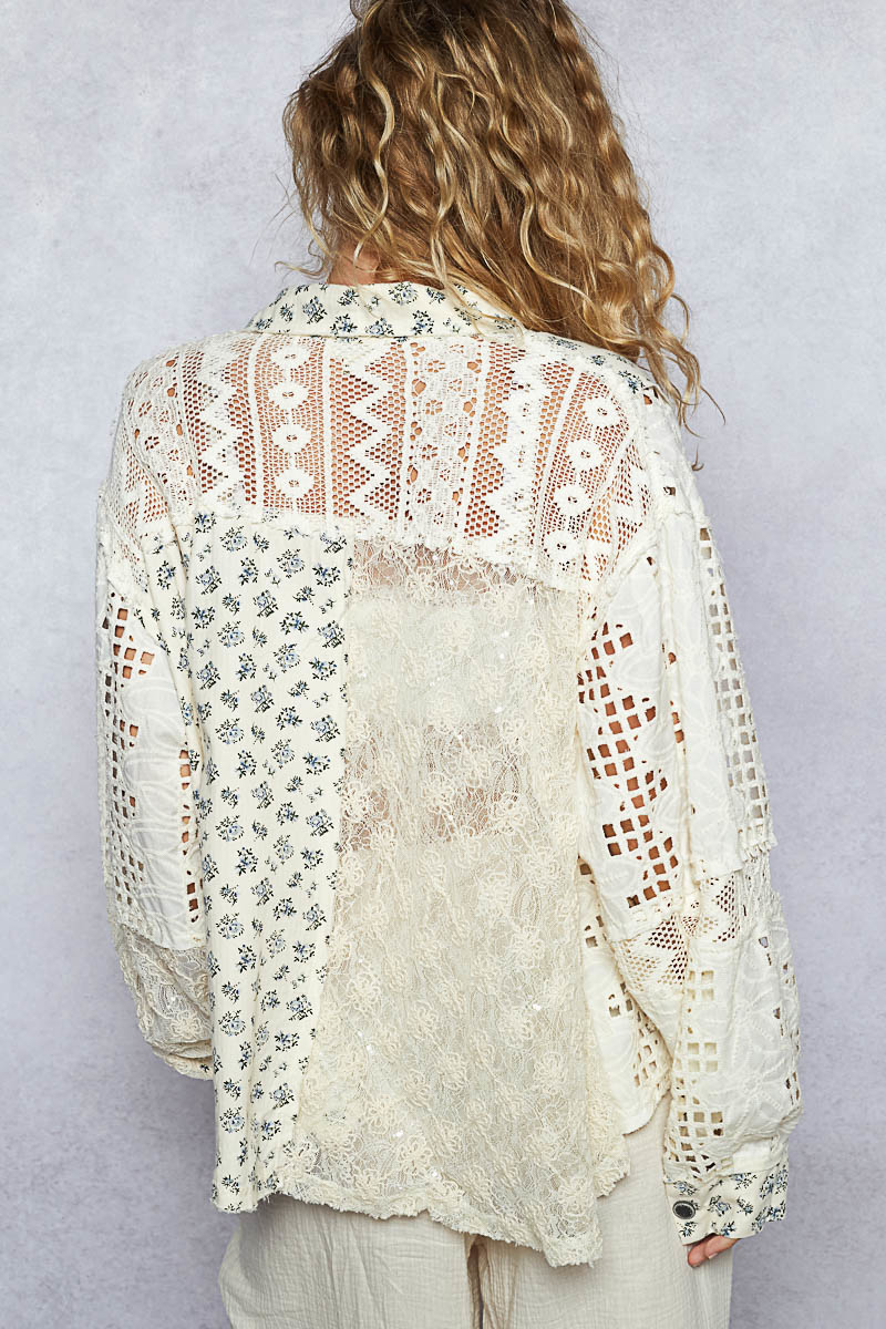 Vintage Floral Crochet Blouse