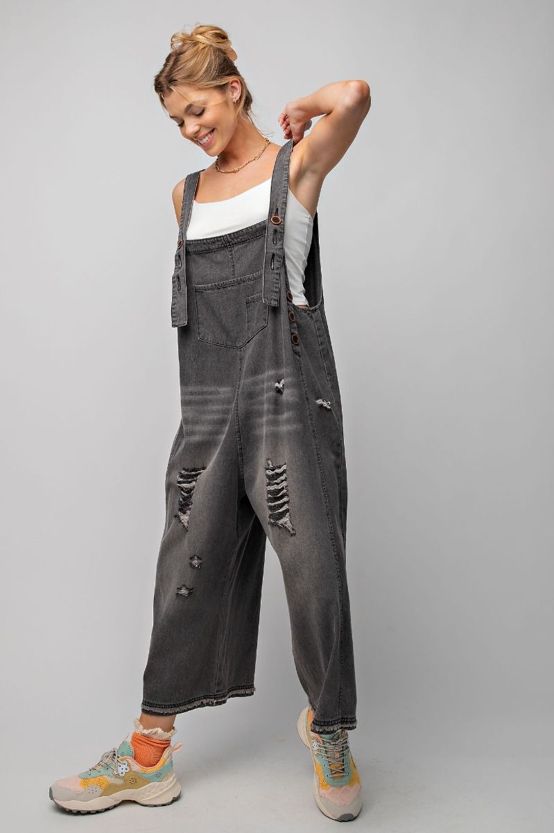 Washed Denim Oversized Jumpsuit