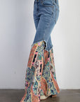 Boho Printed Denim Flares