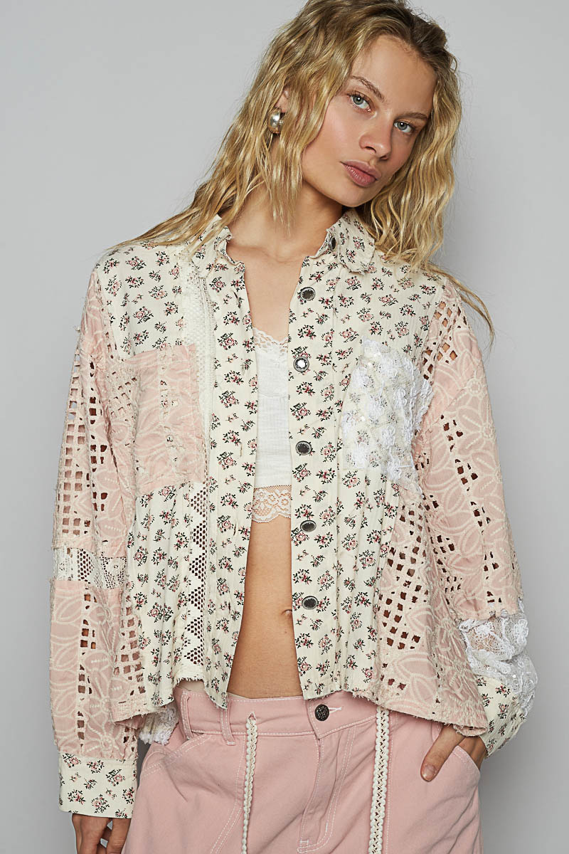 Vintage Floral Crochet Blouse