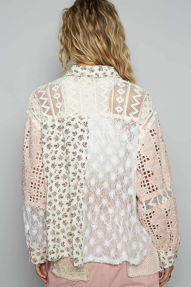 Vintage Floral Crochet Blouse