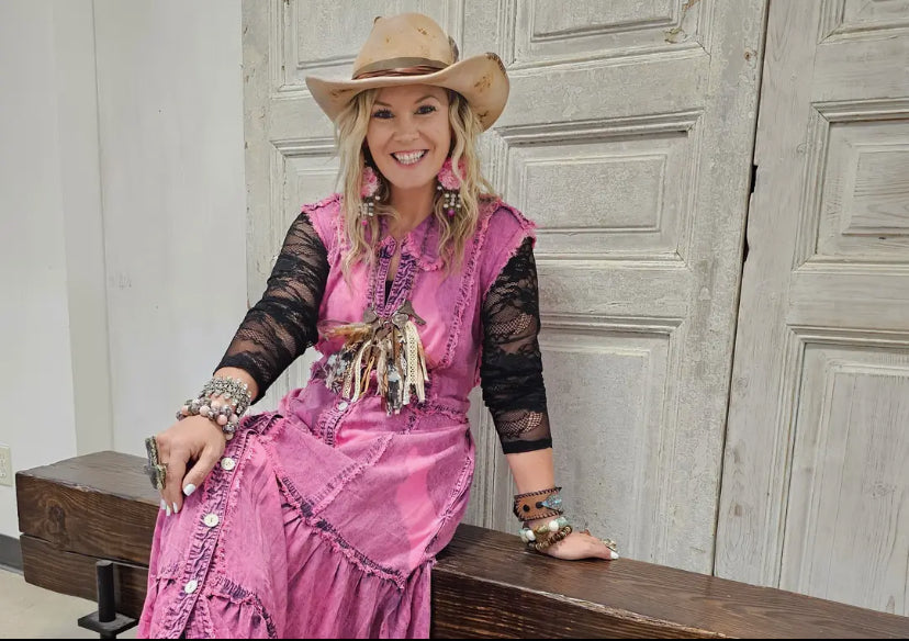 The Pink Darlin Tinsel Dress/Duster