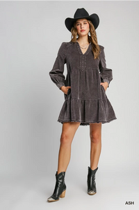 Mineral Washed Corduroy Dress