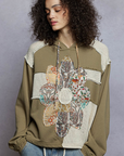 Flower Patched Hoodie