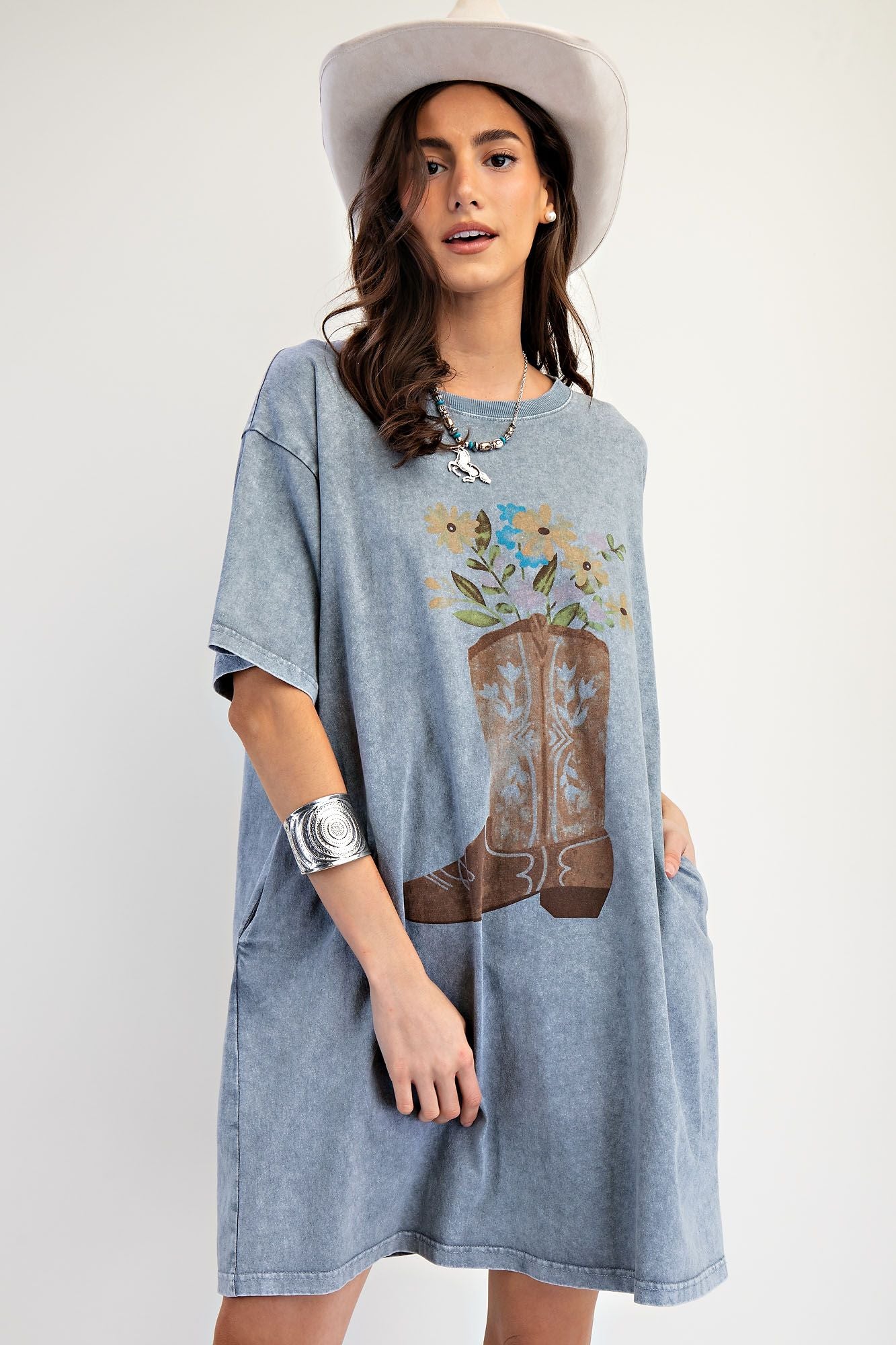 Head Over Boots Shirt Dress