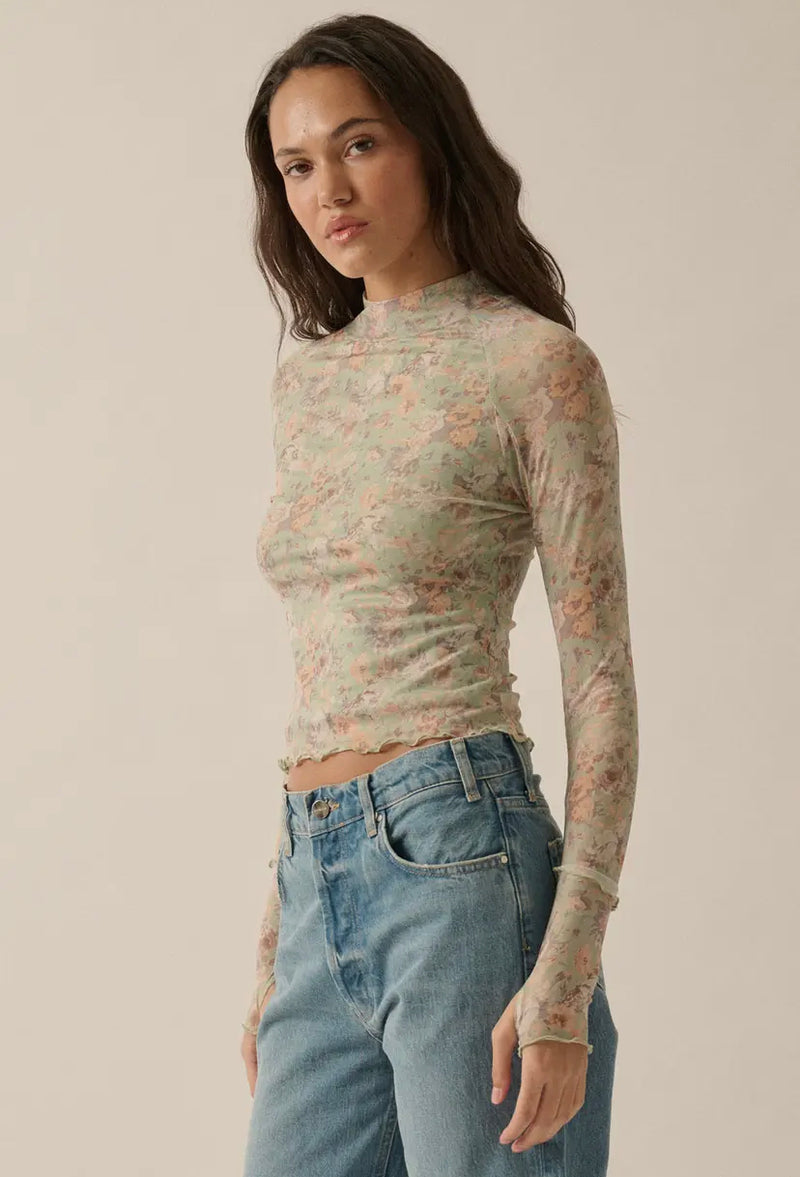 Floral Mesh layering top