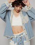 Vintage Crochet Denim Jacket