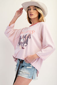 Wild Horses 3/4 Oversized Tee