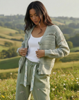 3D Floral Buttons Long Sleeve Thin Sweater Knit Cardigan