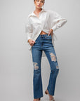 Distressed Denim Flares