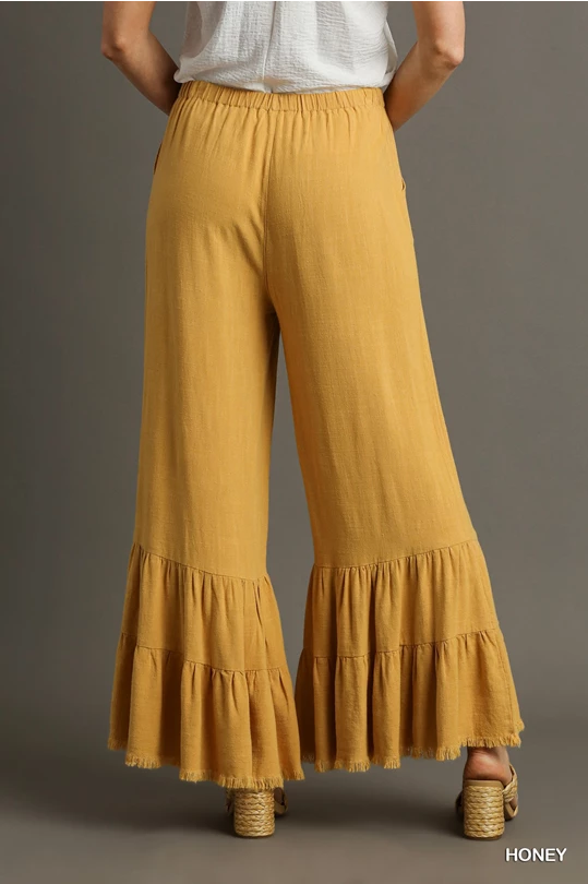 Ruffle Wide Leg Pants