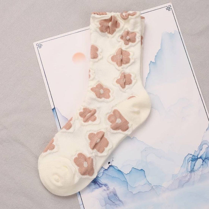 Rufia Orange Embossed Women's Socks