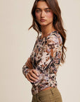 Floral Patchwork Mesh Top