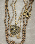 Shades Of All Natural Flower Layered Necklace