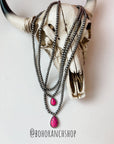Multi Layered Necklace Navajo Bead Semi Stone Necklace