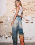 Horse Print Barrel Jeans