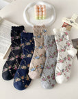 Rufia Vintage Floral Lace Pattern Socks