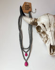 Multi Layered Necklace Navajo Bead Semi Stone Necklace