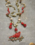 Golden Cardinal Layered Necklace