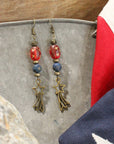 God Bless America Land That I Love Dangle Drop Earrings